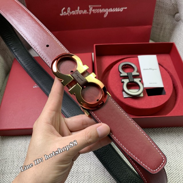 菲拉格慕男女士皮帶 Ferragamo雙扣高端禮盒腰帶  jjp2119